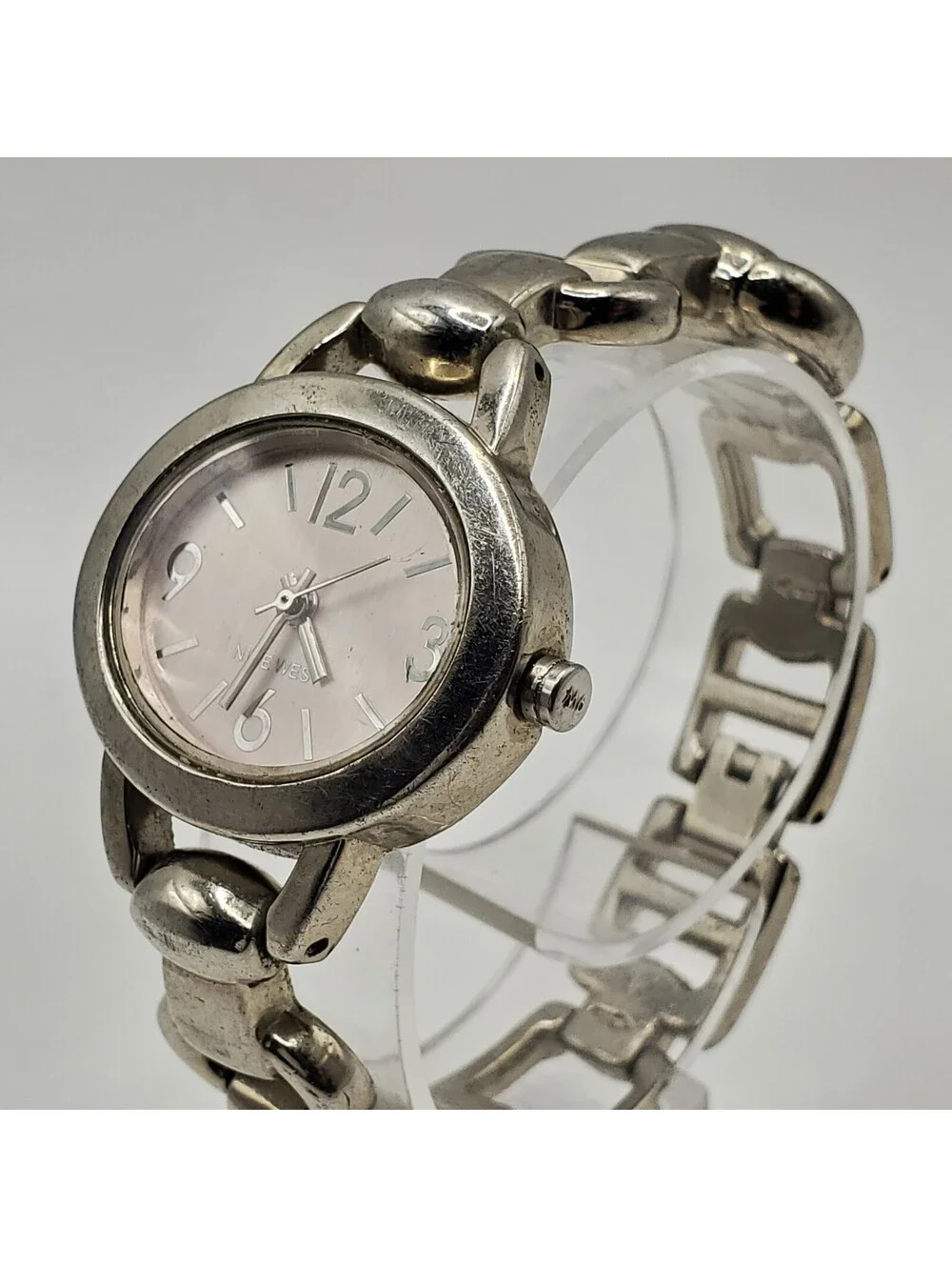 Nine West Watch Women 29mm Silver Tone Oval New Battery